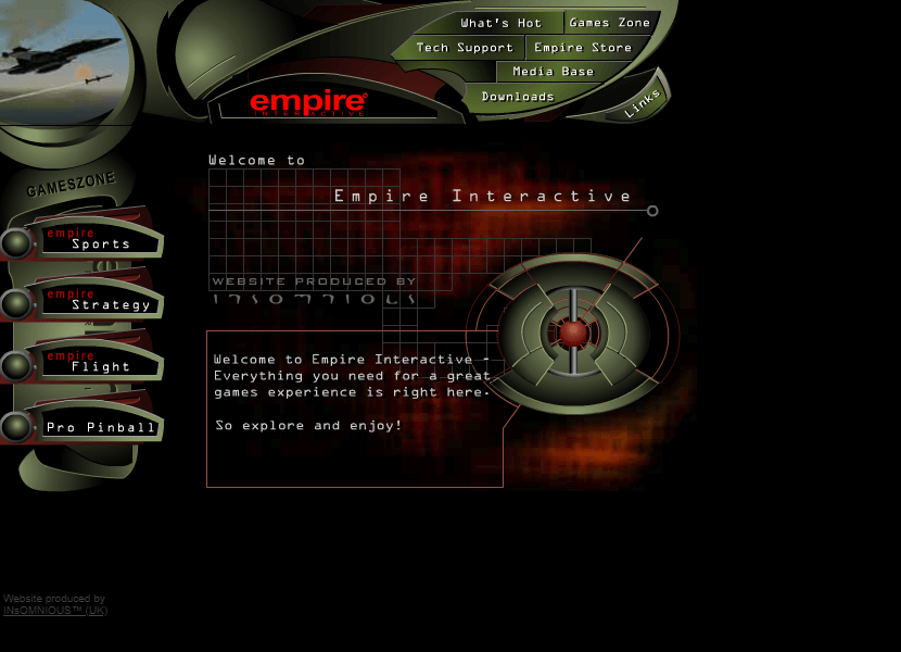 Empire Interactive flash website in 1998