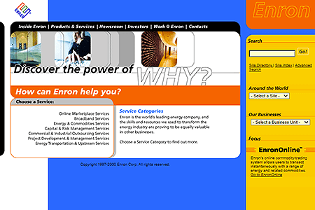 Enron website in 2000