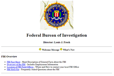 FBI website in 1995