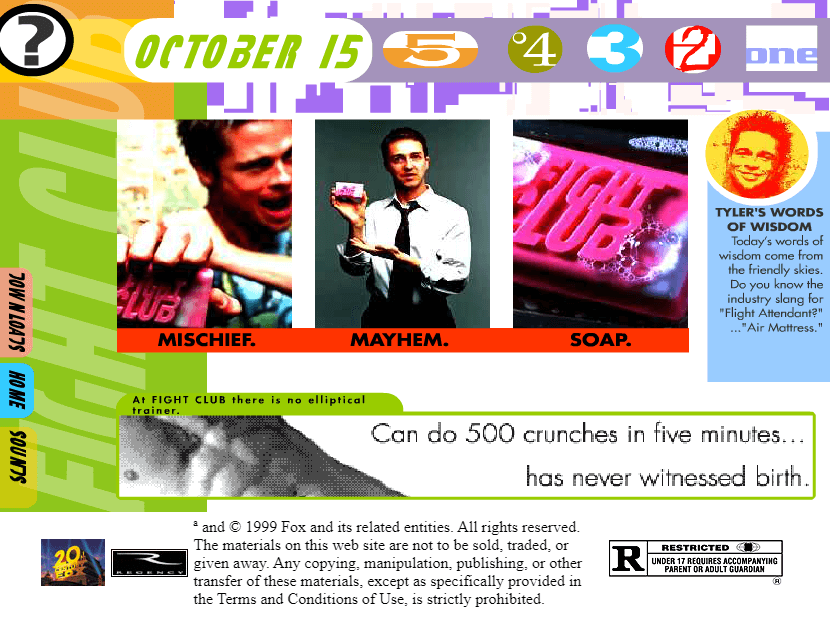 Fight Club flash website in 1999