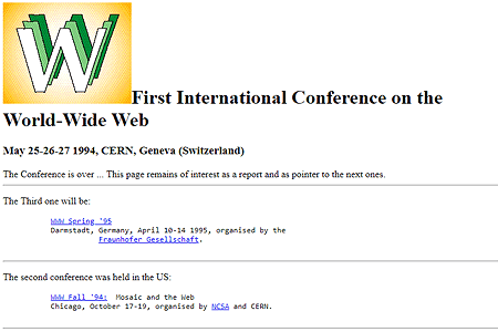 First WWW Conference website in 1994