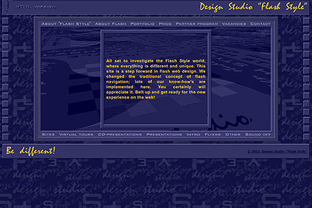 Flash Style website in 2002
