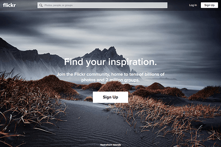 Flickr website in 2019