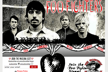 Foo Fighters website in 2003