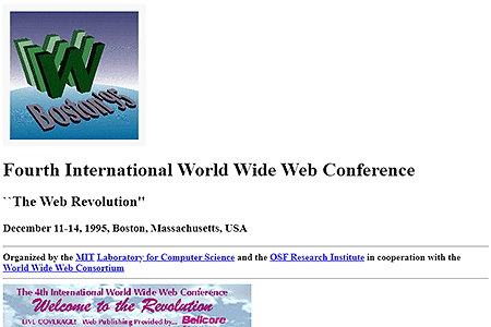 Fourth International World Wide Web Conference website in 1995