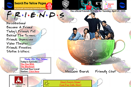 Friends website in 1999