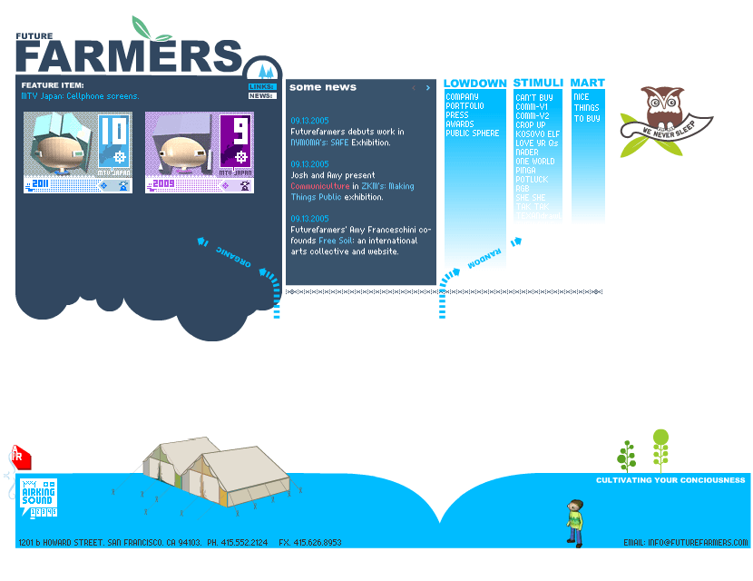 Future Farmers flash website in 2003