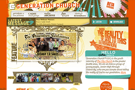 Generation Church website in 2006
