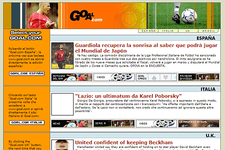 Goal.com website in 2002