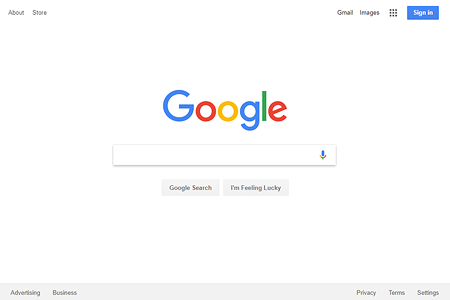 Google homepage in 2018