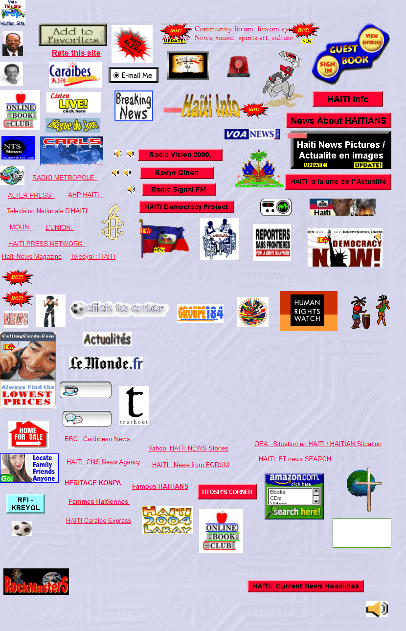 Haiti News Network website in 2004