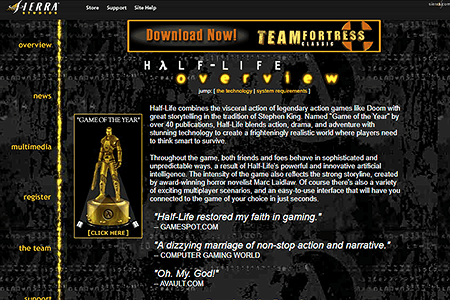 Half-Life website in 1999