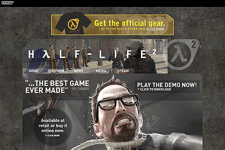 Half-Life 2 website in 2005