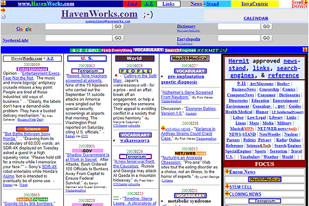 HavenWorks website in 2002