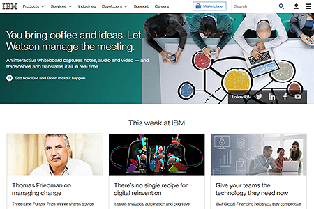 IBM website in 2016