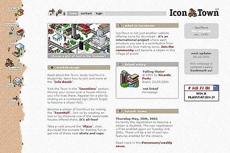 IconTown website in 2001