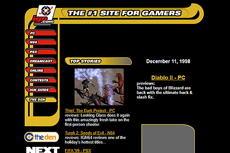 IGN website in 1998