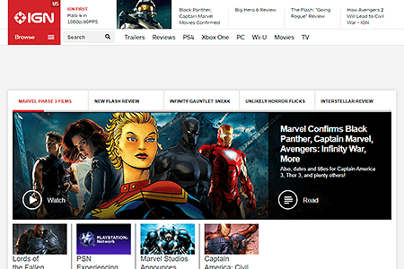 IGN website in 2014