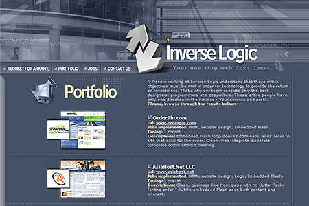 Inverse Logic website in 2002