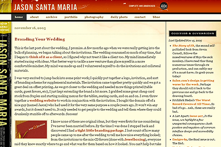 Jason Santa Maria website in 2005