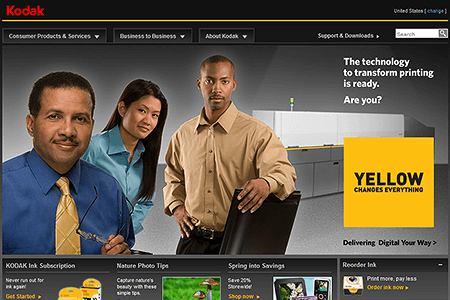 Kodak website in 2012