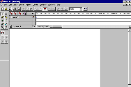 Macromedia Flash 3.0 – Empty Workspace