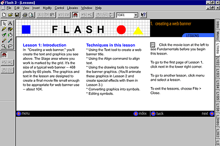 Macromedia Flash 3.0 – Lessons - Introduction