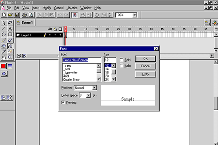 Macromedia Flash 4.0 – Fonts