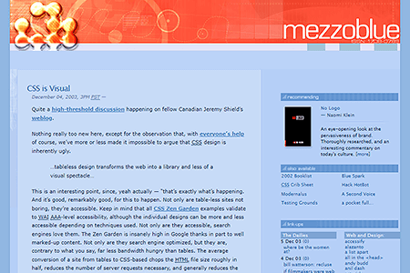 Mezzoblue website in 2003