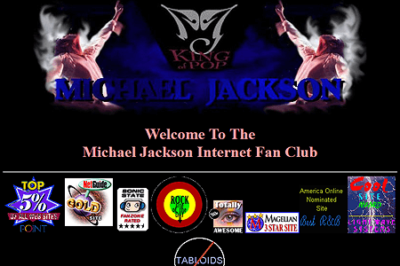 Michael Jackson Fan Club website in 1997
