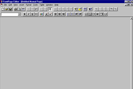 Microsoft FrontPage 1.1 – Empty Workspace