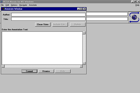 NCSA Mosaic 1.0 – Annotate Window