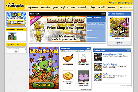 Neopets website in 2015