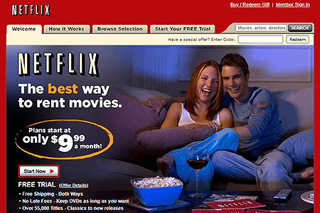 Netflix website in 2006