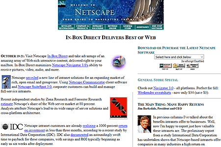 Netscape website in 1996