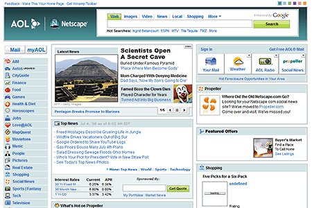 Netscape website in 2008