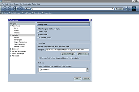 Netscape 6.0 – Preferences