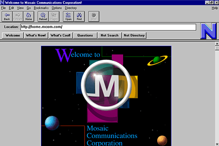 Netscape Navigator 1.0 – Welcome to Mosaic Corporation Communications