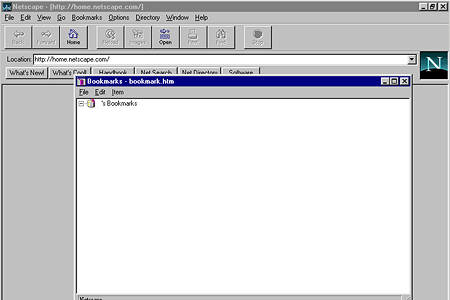 Netscape Navigator 2.01 – Bookmarks