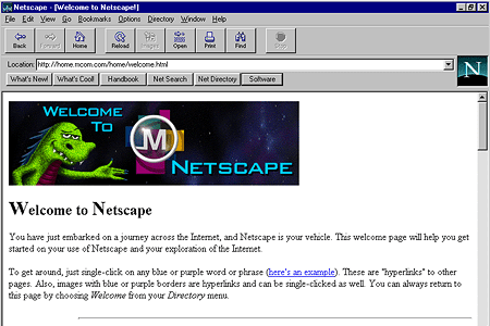 Netscape Navigator 2.01 – Welcome to Netscape