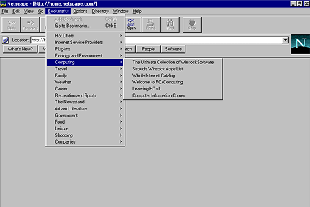 Netscape Navigator 3.04 Gold – Bookmarks