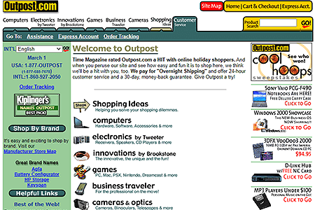 Outpost.com website in 2000