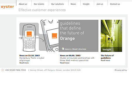 Oyster website in 2003