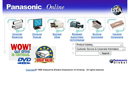 Panasonic website in 1998