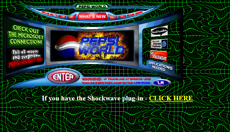 Pepsi website in 1996