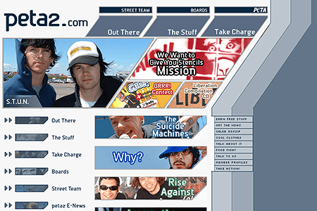 peta2 website in 2003