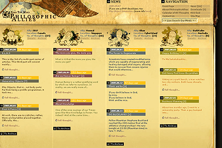 Philosophic Allies website in 2005