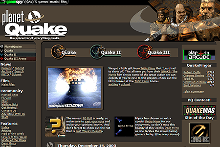 PlanetQuake website in 2000