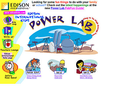 Power Lab website in 1999