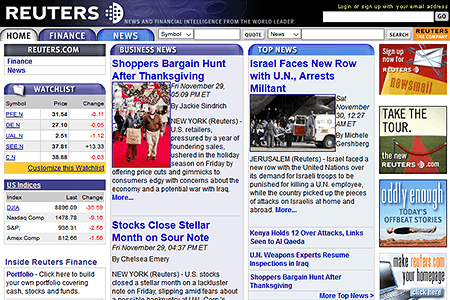 Reuters website in 2002